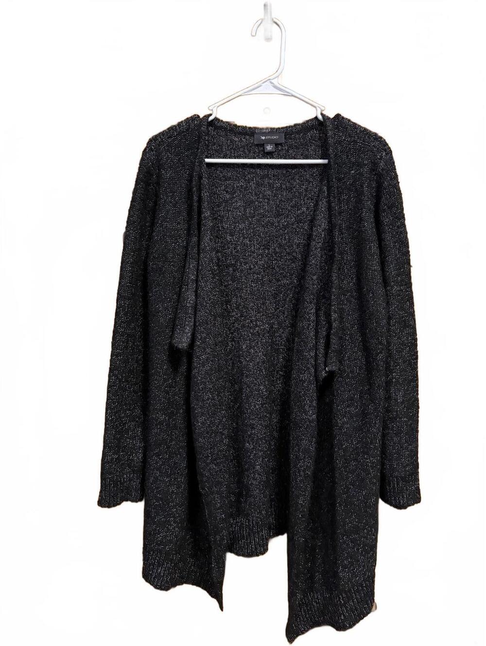 AB Studio Black Open Front Cardigan